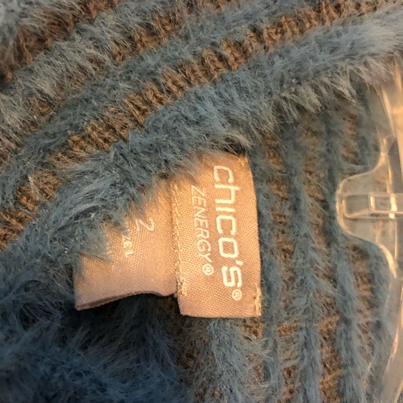 NWOT CHICOS Size 2 Zenergy Striped Mock-Neck Pullover - Picture 6 of 6